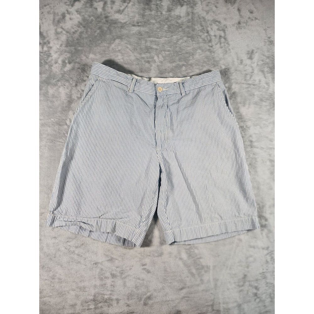Polo Ralph Lauren‎ Seersucker Shorts Men's 35 Blue White Stripe Golf